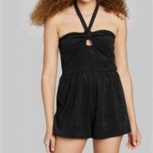 NEW Wild Fable Womens Towel Terry Romper Dress Black sz X-Small